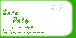 mate paly business card